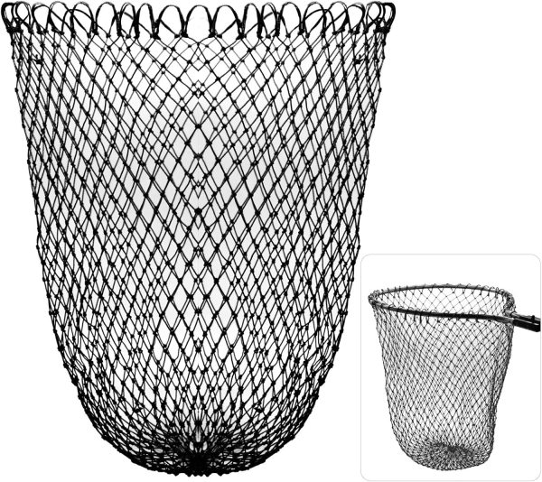 Dovesun Fishing Net Fish Landing Net Foldable Fishing Replacement Net for Freshwater Saltwater Fishing Net Replacement Netting Green/Black 2 Colors Handle/Frame Not Included