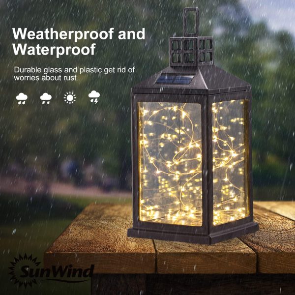 Solar Lantern Lights Outdoor SUNWIND Waterproof Solar Table Lamp Hanging Lighting with 40 Warm White LEDs for Garden Patio Landscape Decoration - Image 2