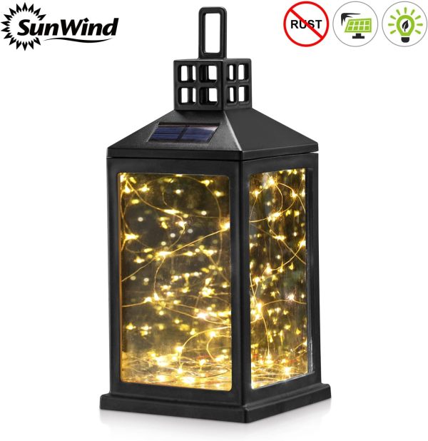 Solar Lantern Lights Outdoor SUNWIND Waterproof Solar Table Lamp Hanging Lighting with 40 Warm White LEDs for Garden Patio Landscape Decoration - Image 4