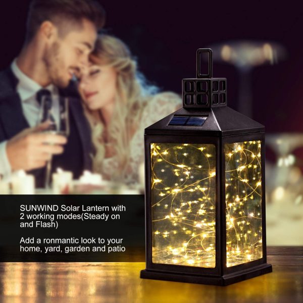 Solar Lantern Lights Outdoor SUNWIND Waterproof Solar Table Lamp Hanging Lighting with 40 Warm White LEDs for Garden Patio Landscape Decoration - Image 5