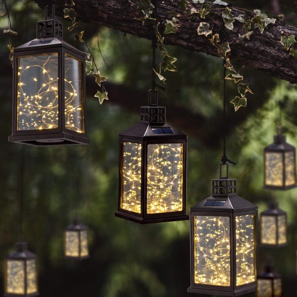 Solar Lantern Lights Outdoor SUNWIND Waterproof Solar Table Lamp Hanging Lighting with 40 Warm White LEDs for Garden Patio Landscape Decoration - Image 6