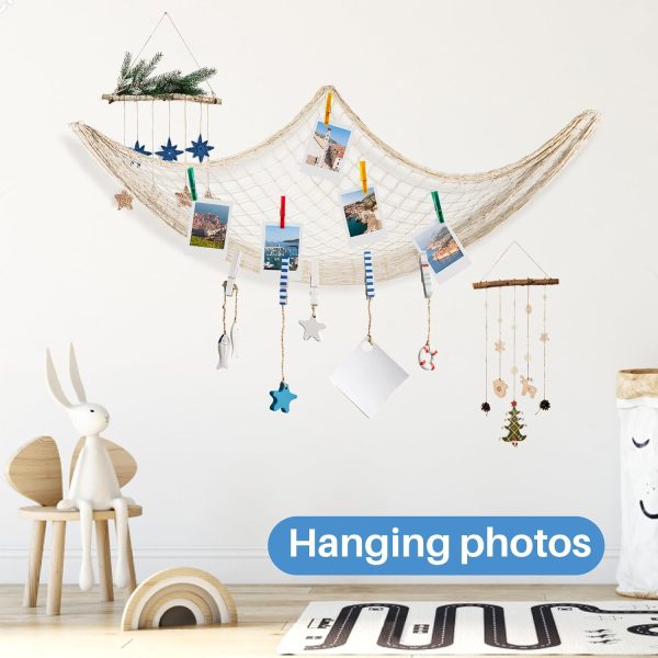 Sukh 1PC Fish Net Decorative - Fish Net Decorations Decorative Netting Nautical Fishnet Table Runner Nets Netting Fishnet Ocean Party Decor Decoration Decorative Fishing Rope Netting Decorations - Image 4